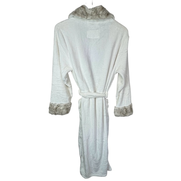 NWT Carol Hochman Long Plush Midnight Cream Wrap Long Robe Women’s Size Small - Picture 9 of 16